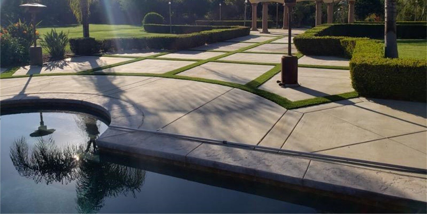 Pool Deck Concrete Pavers & Turf Concrete Services for patios, driveways, pool decks, Inland Empire